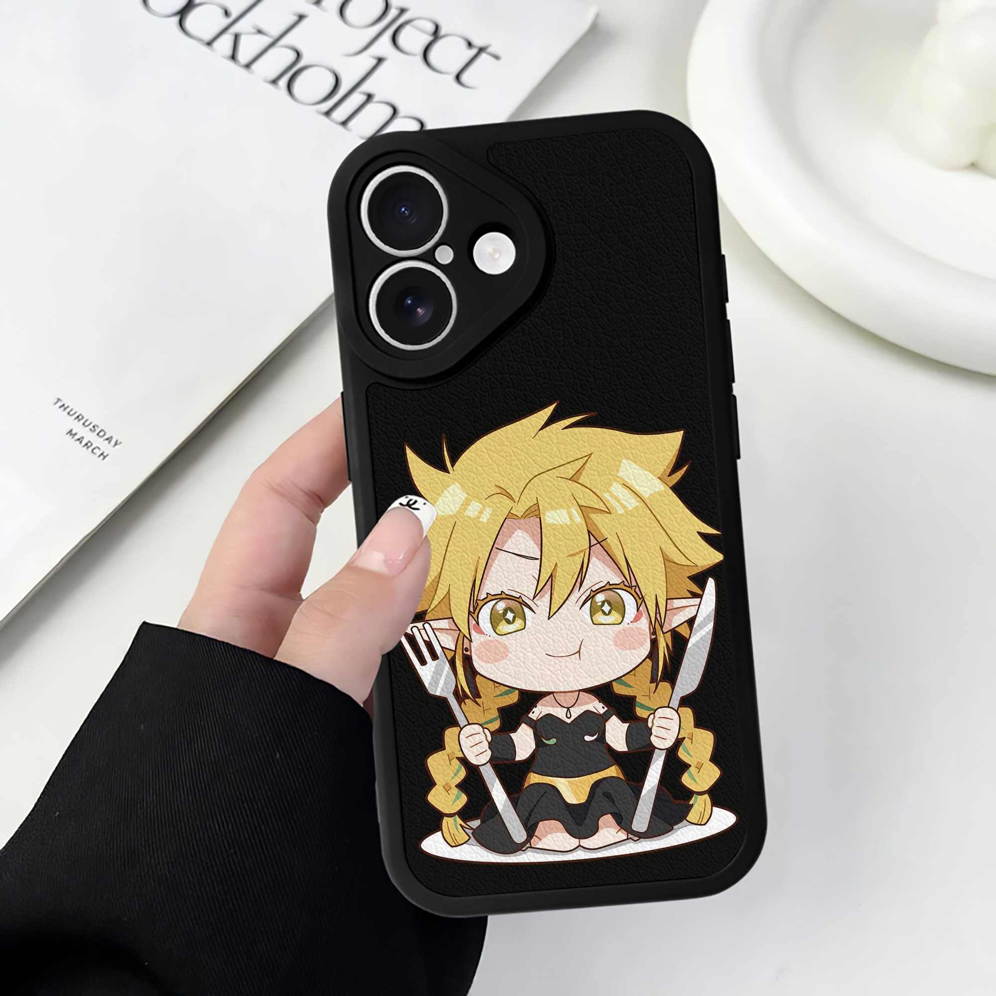 （画像用） 転スラ Regarding Reincarnated to Slime 【iPhone 16シリーズ対応】シリコンスマホケース（レザー調） 材質：シリコン